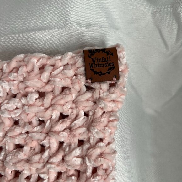 Handmade Pink Crochet Infinity Scarf By Winfall Whimsies - Picture 2 of 3